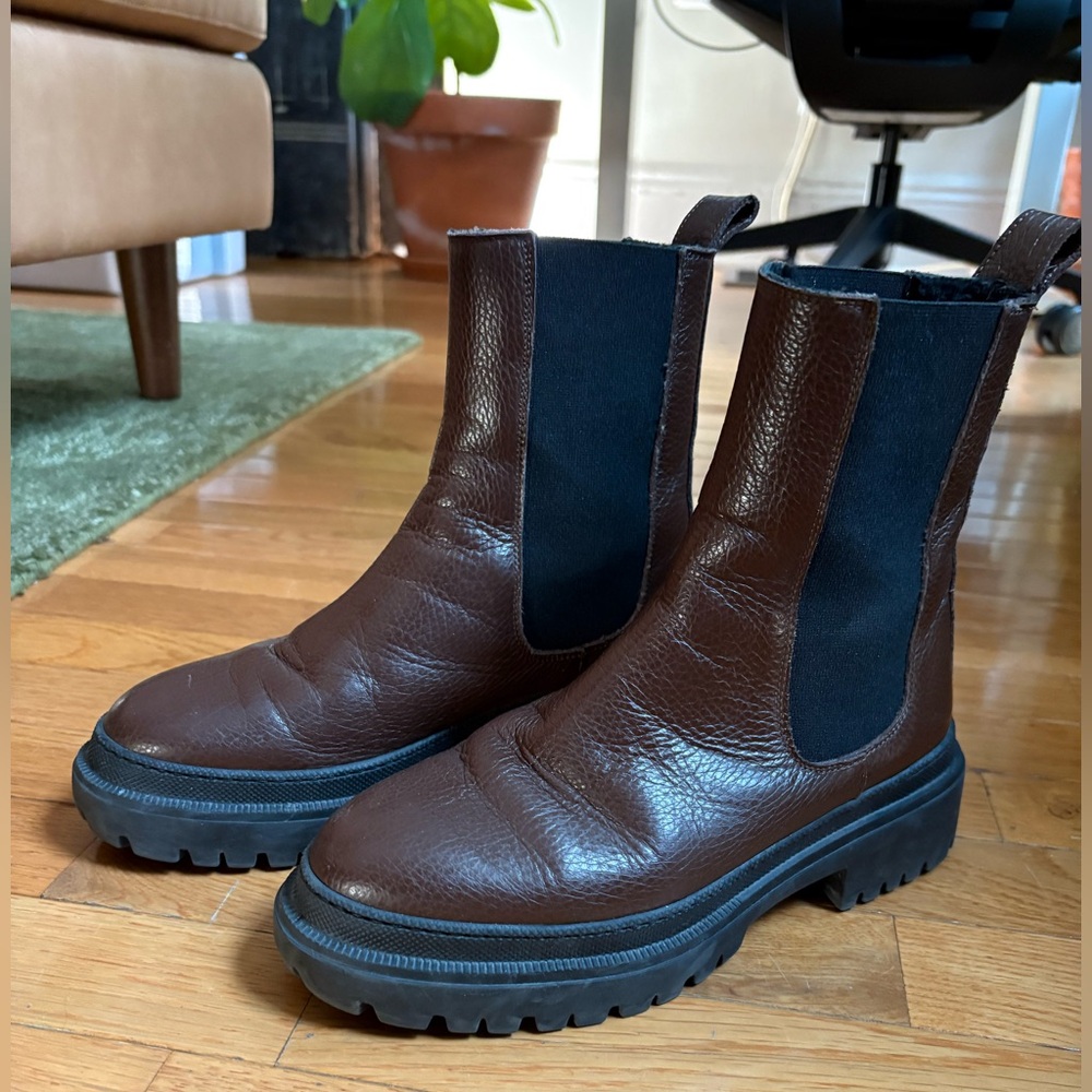 Maguire cortina brown shearling lined boots